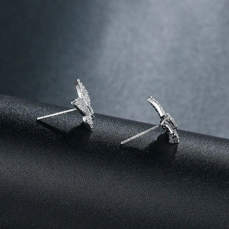 

HUAMI Women Earrings Stud Butterfly Fashion Wholesale Factory Price Shimmery Element Copper Zricon Earrings For Women Gifts