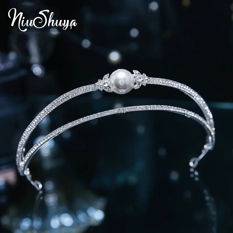 

NiuShuya Princess Tiara Crown Crystal Rhinestone Wedding Accessories Double Layer Headband Bridal Hair Headdress Girl Jewelries