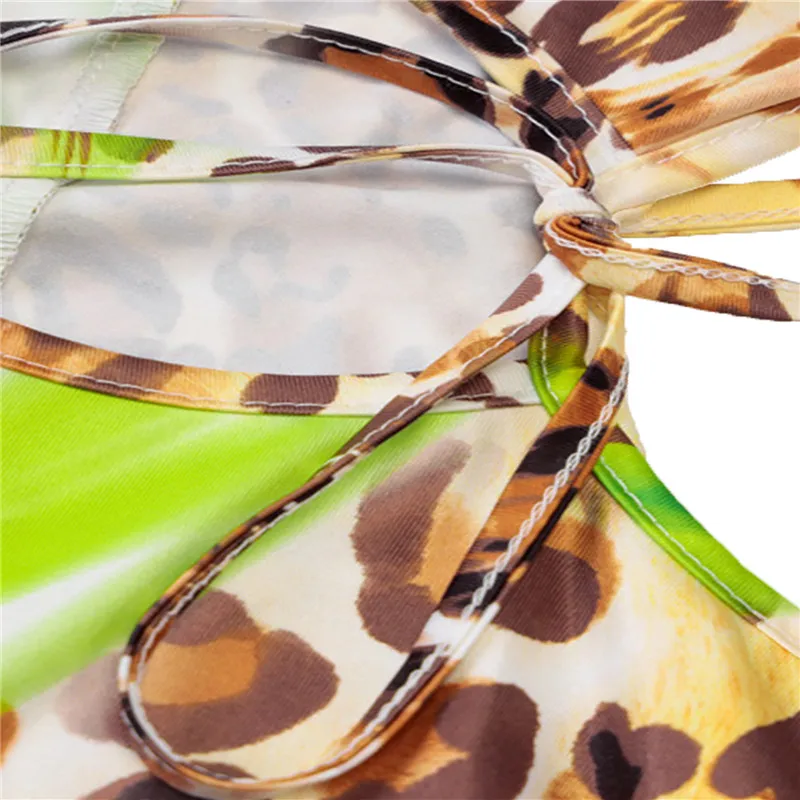 

Women's Summer Suspender Jumpsuit 2020 Fashion Leopard Hollow Exposed Navel Slimming Short One-Piece Skinny Jumpsuits Clubwear