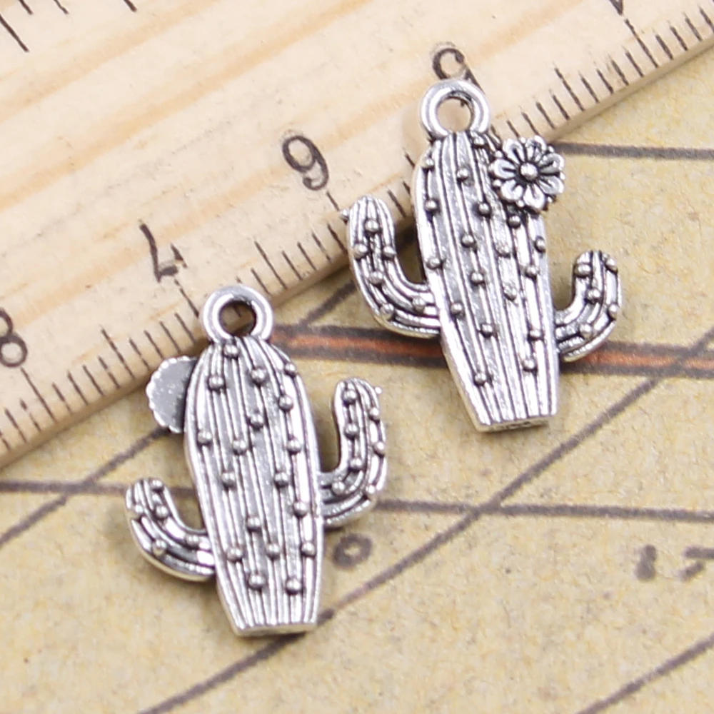 Фото 20 штук Подвески кактус пустынный цветок 20x15 мм тибетская бронзовая Подвески из серебра под старину, подходят для изготовления ювелирных изд... №2