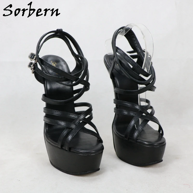 Женские босоножки на высоком каблуке 20 см из натуральной кожи|Боссоножки и