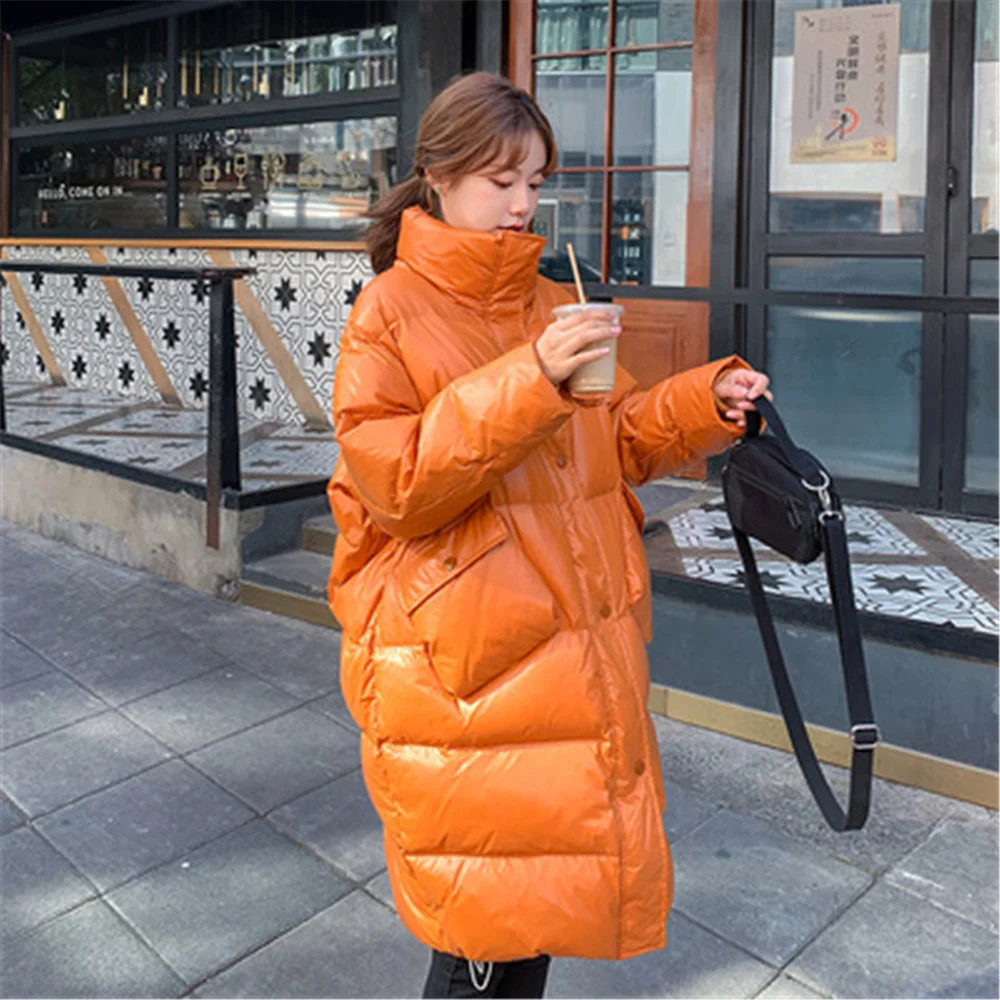 

Casual Loose Winter Jacket Women 2021 New Stand Collar Cotton Coats Warm Coat Korean Fashion Clothing Yellow Down Jackets H94