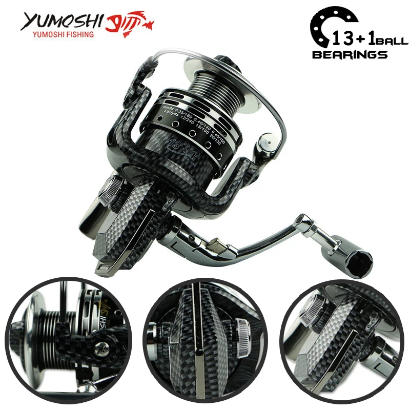 Yumoshi 1000 7000 13+1BB фидер катушка рыболовная для рыбалки Подачи Алюминиевого сплава