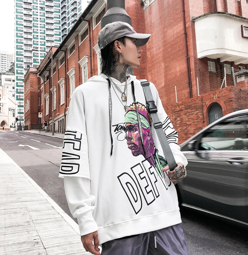 Свитшот мужской с капюшоном в стиле хип-хоп | Мужская одежда
