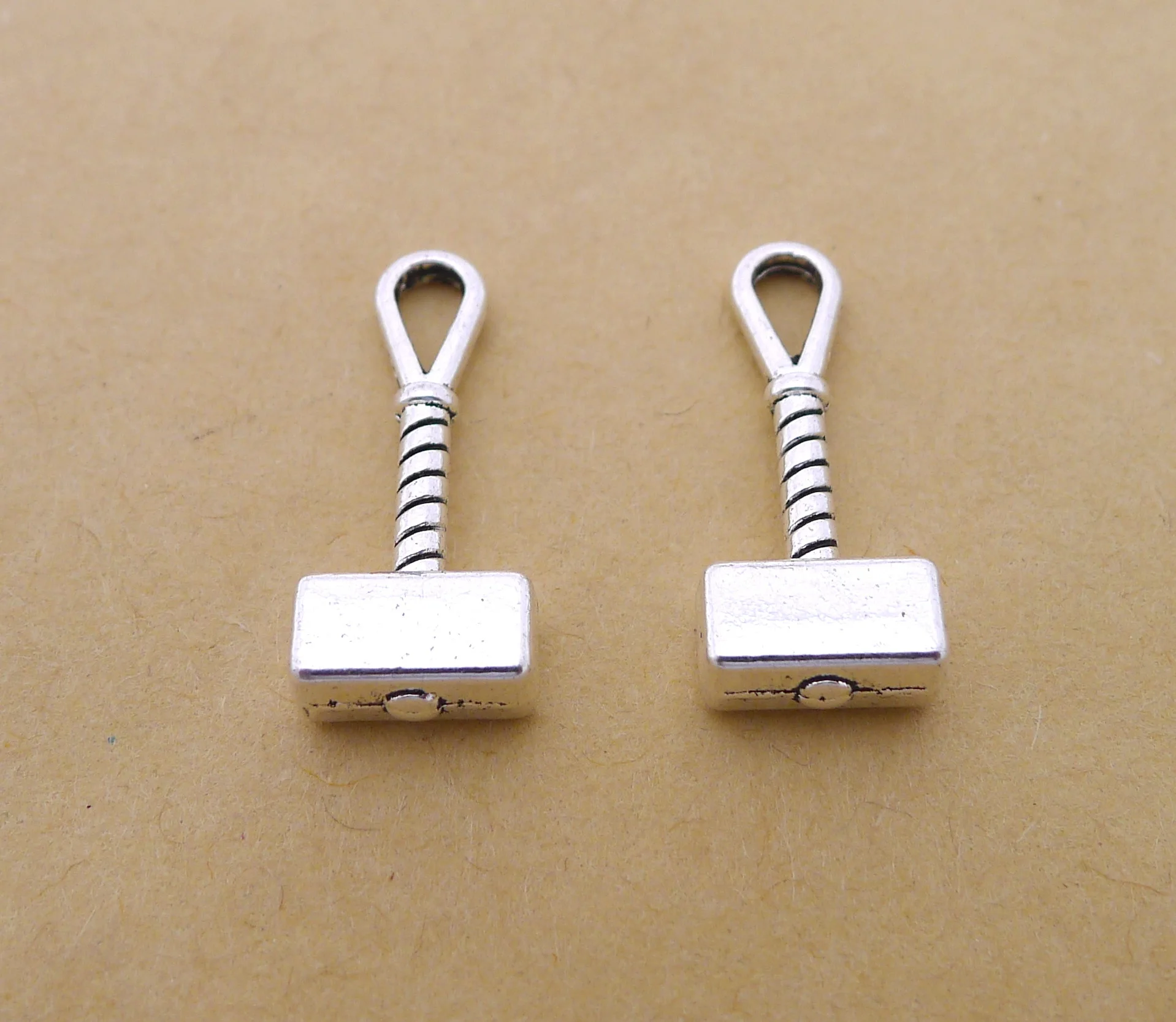 

Handmade Earrings Charms Diy Accessories For Jewelry Pendant Bracelet 10pcs 10x23mm Antique Silver Color Hammer Charms