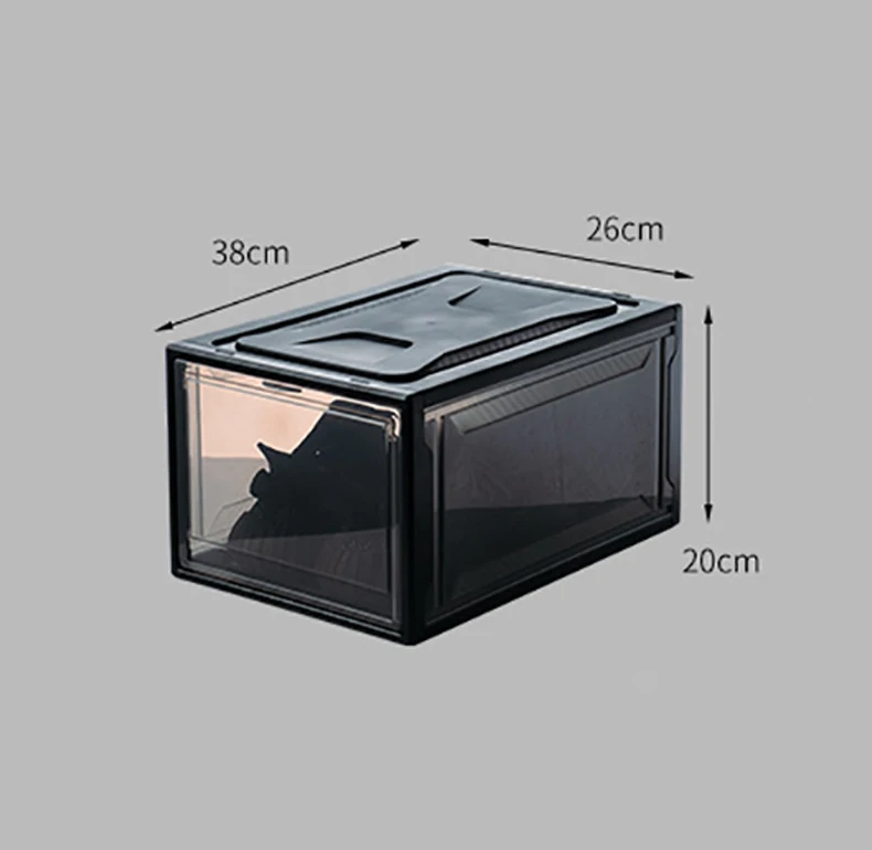 black L 1pc Большая коробка для хранения обуви органайзер для обуви на высоком каблуке кроссовки полка для обуви стек для мужчин и женщин полка для обуви Флип-бокс обувной шкаф - Цвет: black L 1pc