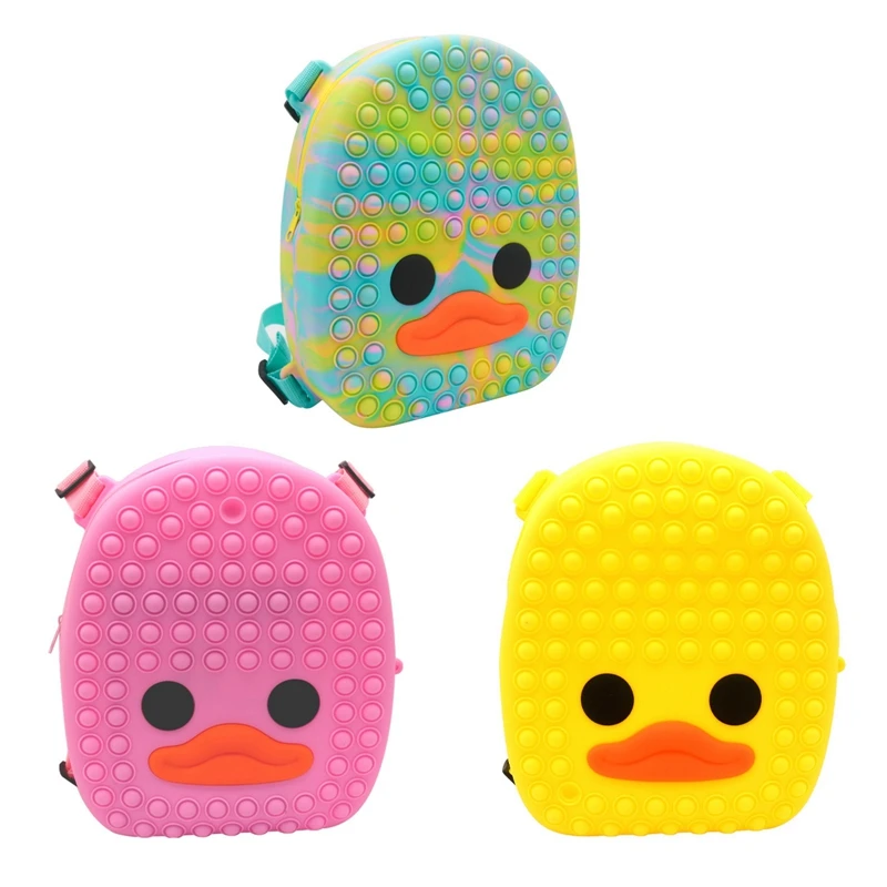 

Новинка, большая игрушка-антистресс с эффектом декомпрессии, Радужный рюкзак в форме утки для детей и взрослых