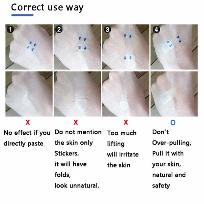 40 шт./компл. невидимые тонкие наклейки для лица лицевая линия морщин провисания