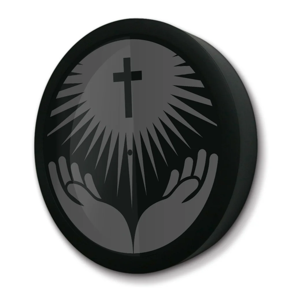 Крест на руках символ религии заказной круглый светодиодный неоновый знак с