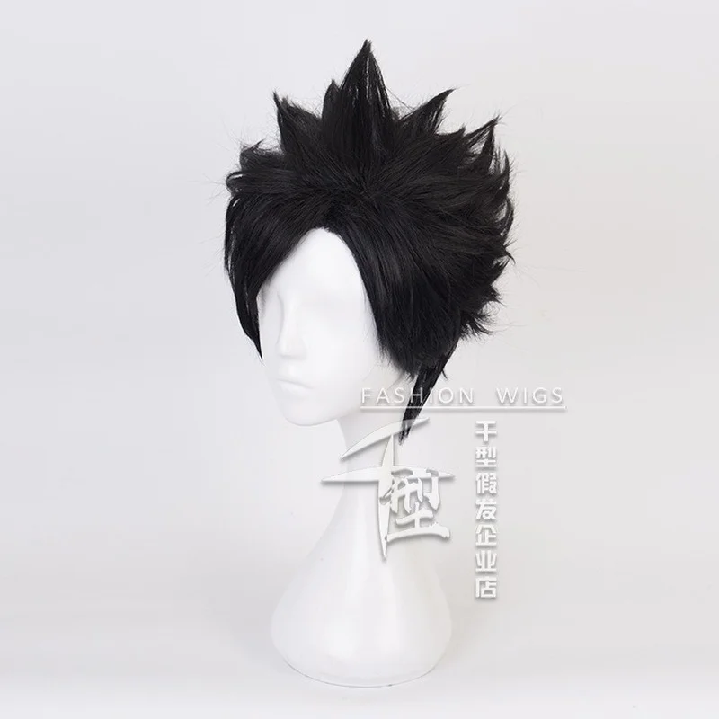 Haikyuu! Черный короткий парик для косплея Nekoma Kuroo Tetsurou термостойкий синтетический