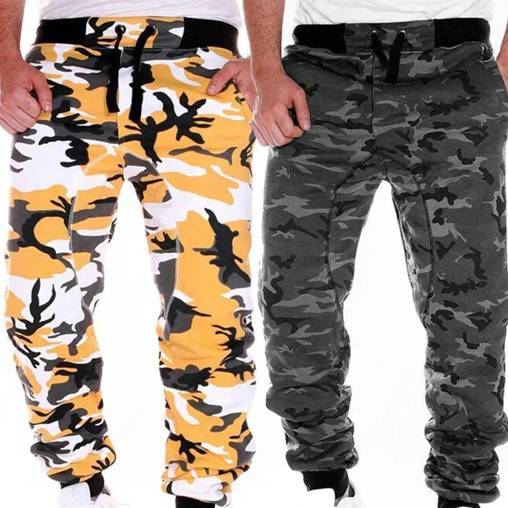 

Modern Plus Size Men Pants Hard-wearing Polyester Casual Pants Casual Loose Men Spring Camo Pants