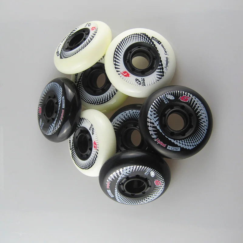 

8 pcs original hyper+g skate wheels, in-line concrete skate wheels, 84 to 80mm, slalom skate tires