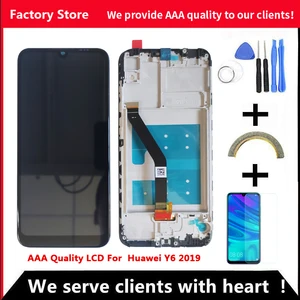 10 touch aaa quality lcd for huawei y6 2019 lcd with frame display screen for huawei y6 2019 screen mrd lx1f lx1 lx2 lx3 l21 l22 free global shipping