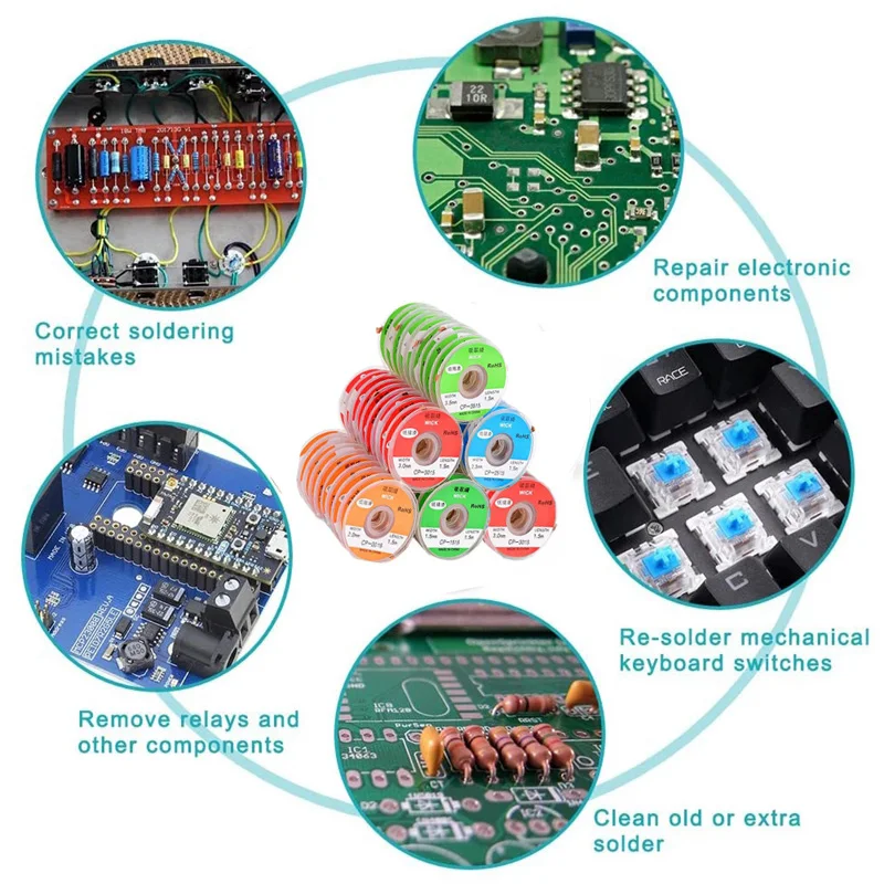 Новая оплетка для удаления припоя фитиль сварки шнур флюс пайки | Инструменты