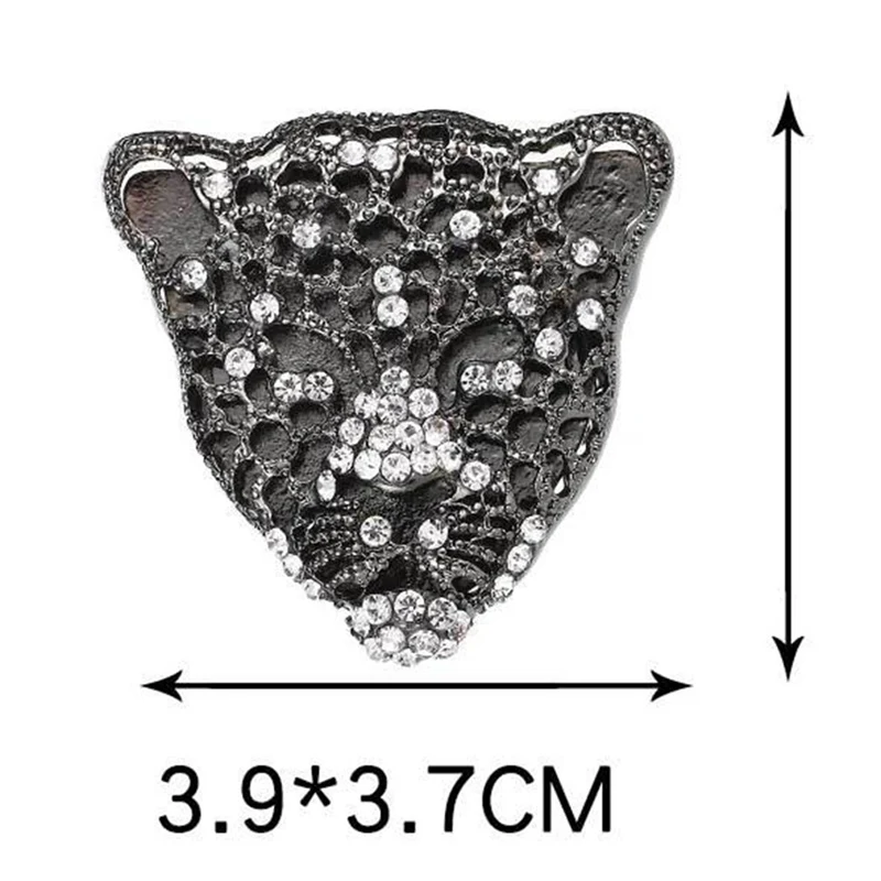 

Charm Rhinestone Retro Hollow Leopard Head Brooches For Man Fashion Luxurious Male Suit Ornaments Father's Day Jewelry Gift