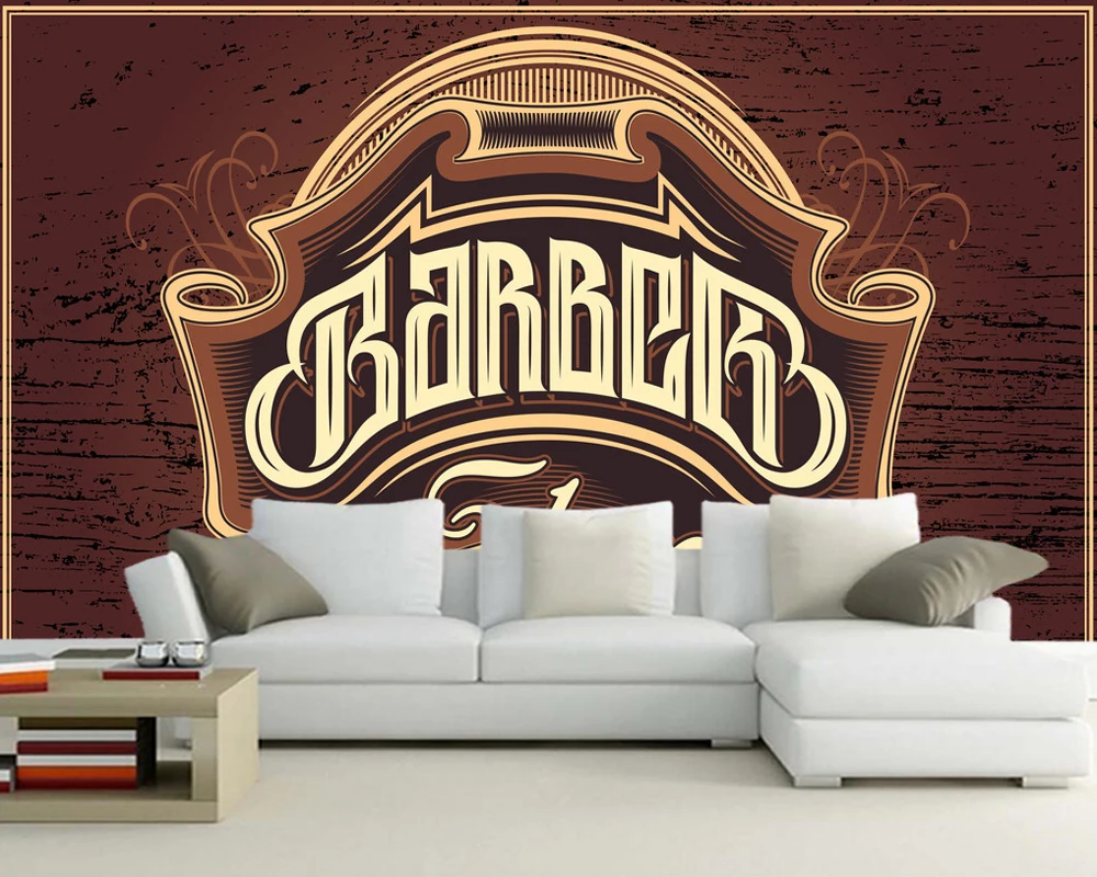 3d Роспись с жемчужным логотипом парикмахерской для гостиной дивана телевизора