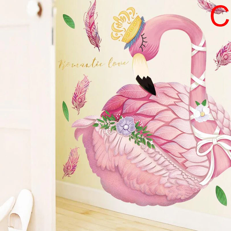 1 шт. наклейки на стену с изображением животных фламинго сделай сам дерево листья