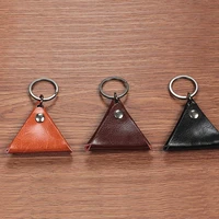 leather key ring holder guitar pick box keychain popular design durable easy to carry leather guitar pick bag