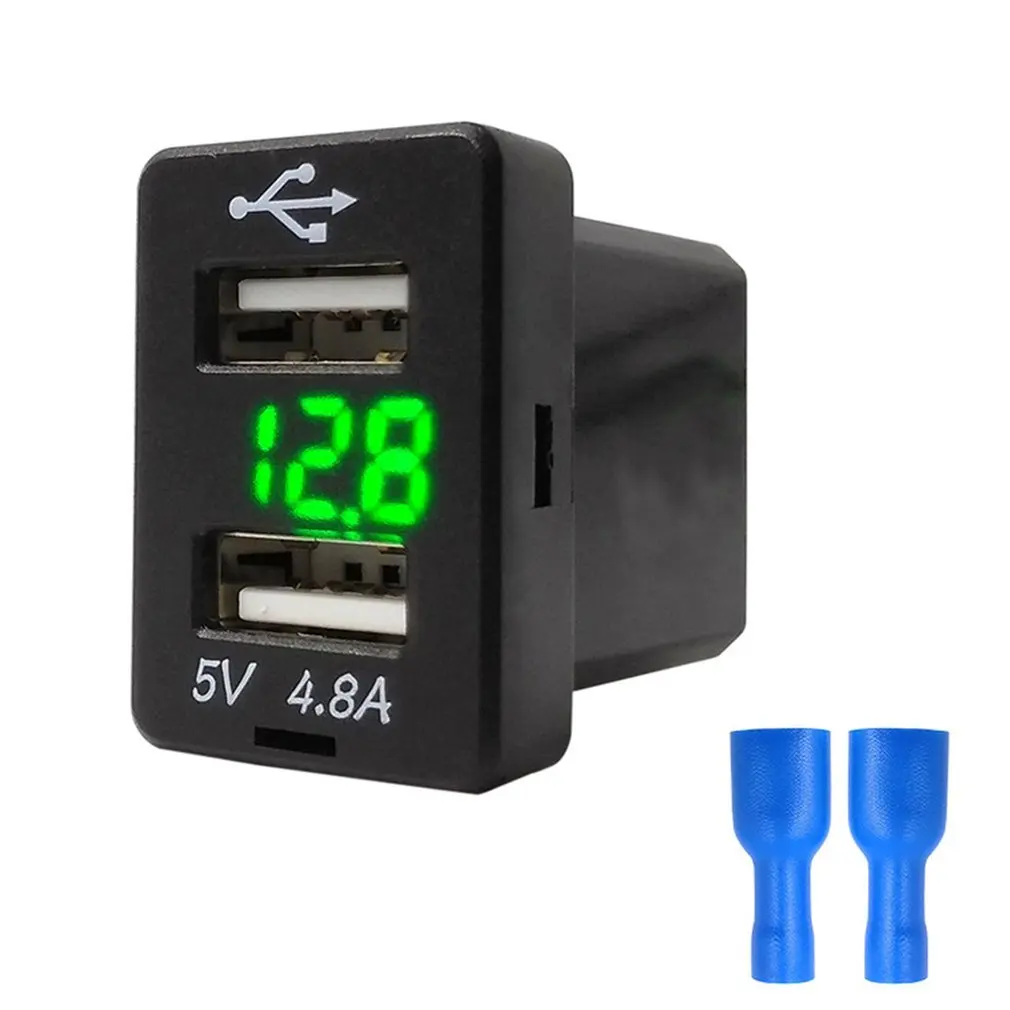 4.8A автомобильное зарядное устройство с двумя usb-портами светодиодный дисплей