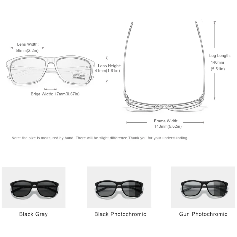 KINGSEVEN Brand Aluminum Frame Sunglasses Men Polarized Photochromic Sun glasses Women's Glasses Accessories