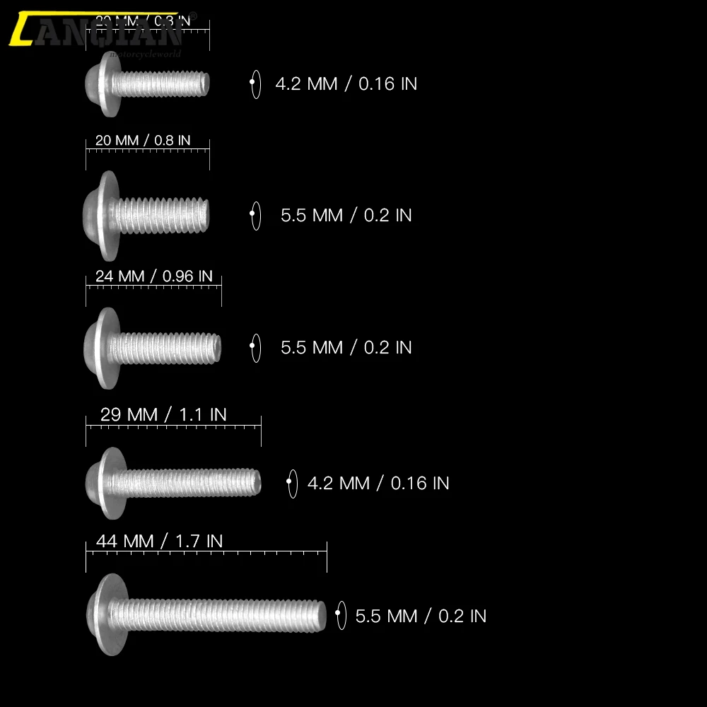 

5MM M6 6mm Motorcycle Fairing Body Bolts Spire Speed Fastener Clips Screw Spring Nuts Bolts for yamaha xj6 mt 07 03 KAWASAKI