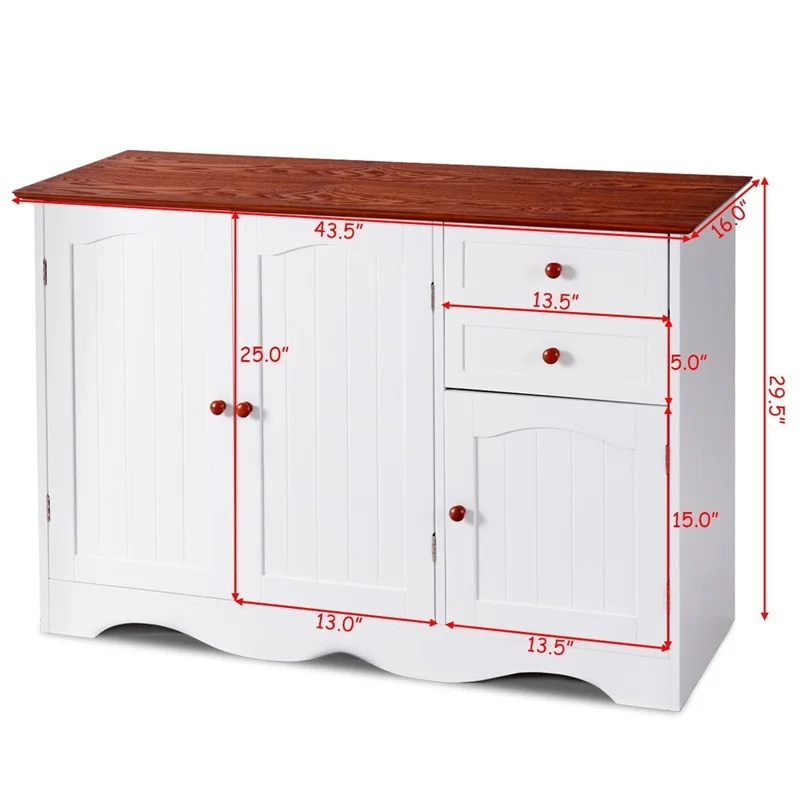 Европейский Простой буфет шкаф для хранения кухонный сервант с 2 ящиками крепкий