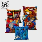 Абстрактный чехол в стиле Пикассо, Геометрическая абстрактная масляная живопись, контурная фигурка, креативная декоративная наволочка для дивана