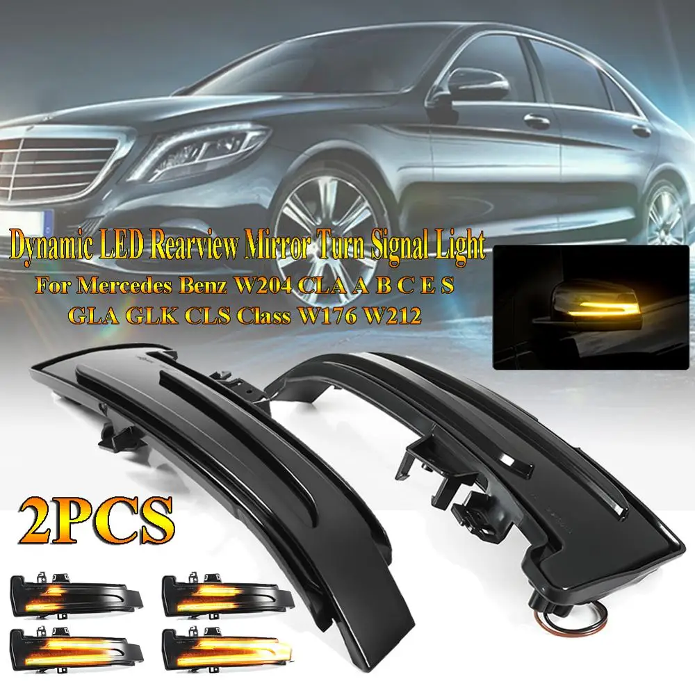 2 шт. светодиодные лампы для зеркала Mercedes Benz W204 CLA A B C E S GLA GLK CLS Class W176 W212|Сигнальная