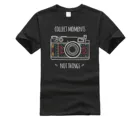 Летняя модная уличная футболка с изображением камеры коллекционирования моментов воспоминаний фильма фотографа Мужская черная футболка