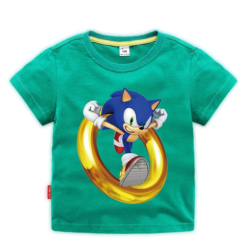 

2-10Y Kids Summer Girls & Boys T shirt sonic the hedgehog Cartoon Printed Children's T-shirt Casual Funny Baby Clothes