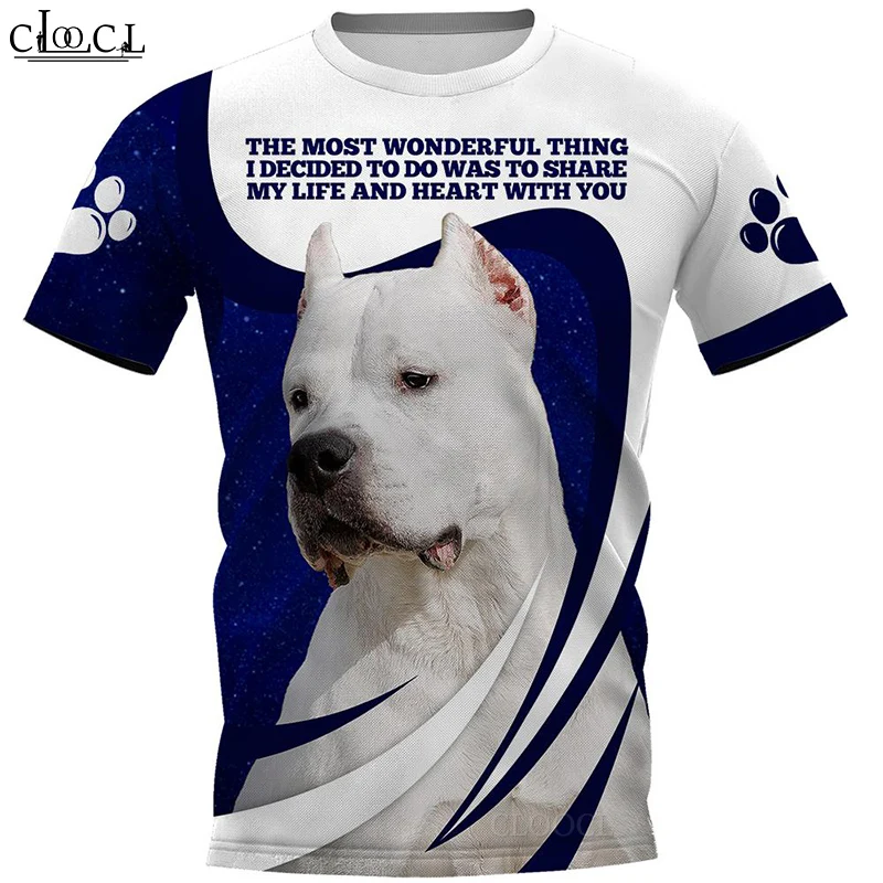 

HX 2021Popular Dogo Argentino T Shirt 3D Print Tops Harajuku Hip Hop Fashion Tees Women Men's T-Shirt Clothing Drop Shipping