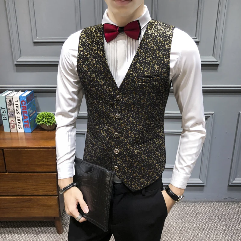 Мужской жилет большого размера 5XL модный мужской для ночного клуба весенний и