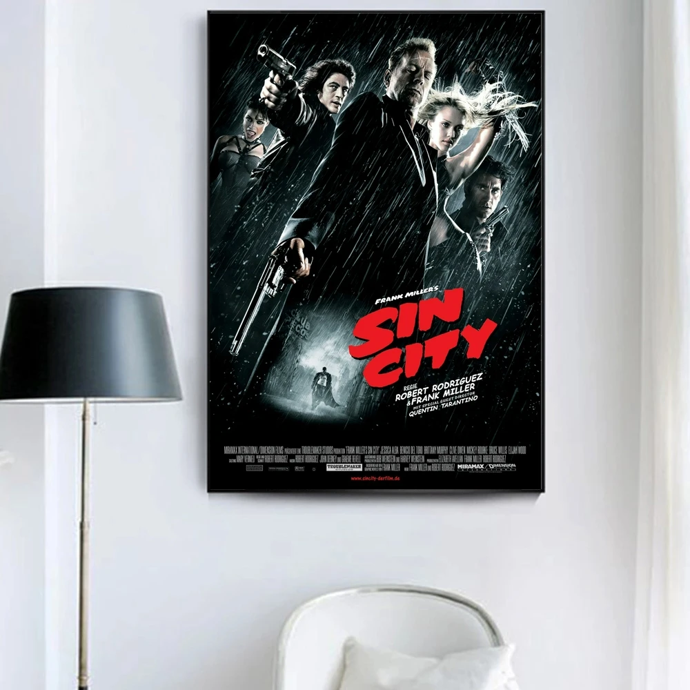 

Sin City Movie Poster Cover Retro Home Mural Decoration Canvas Picture Printing Gift (No Frame)
