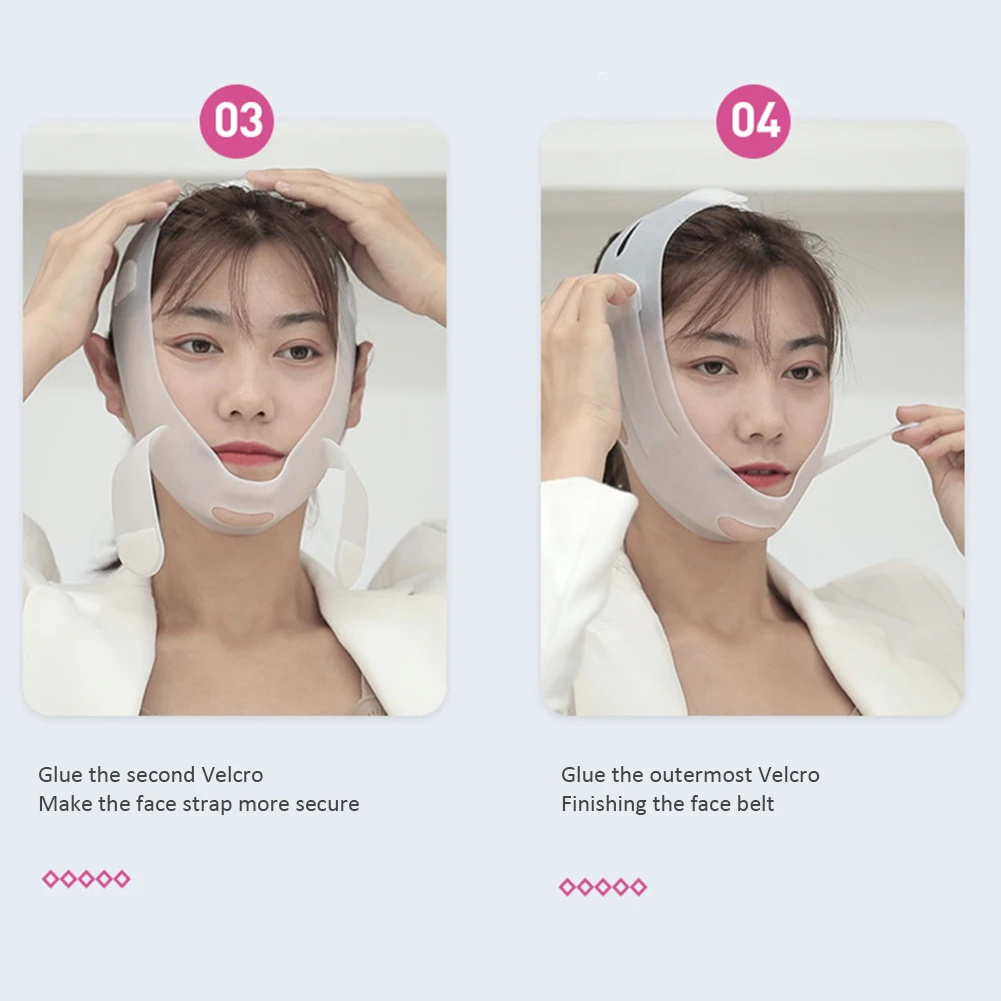 Силиконовая V-образная повязка для лица Подтяжка щек тонкая маска уменьшения