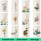 Дверная занавеска, японская, для кухни, спальни, ресторана, чернильная роспись, занавески с цветами