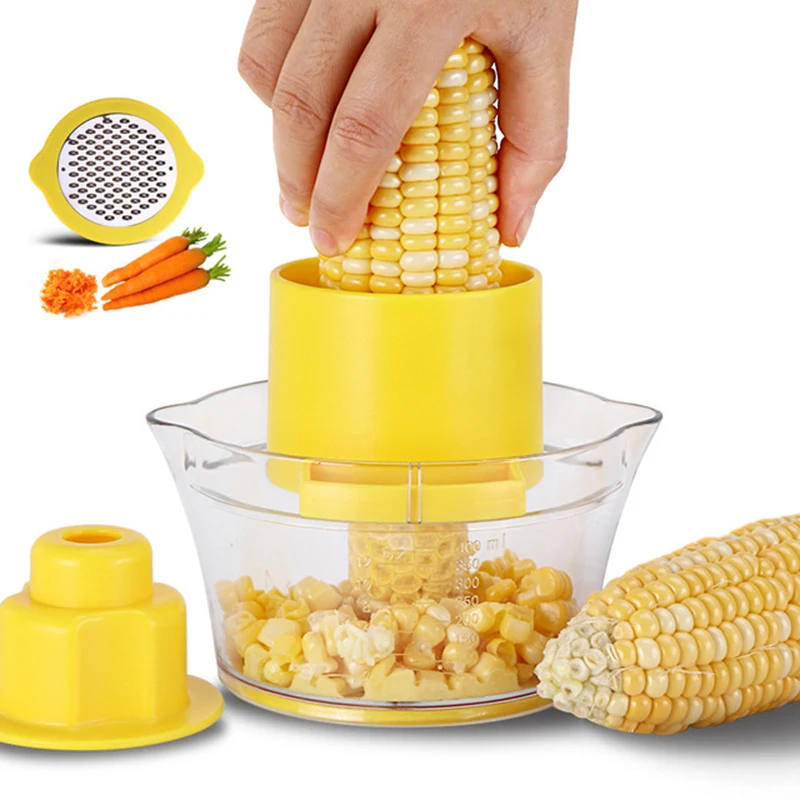 

Multifunction Corn Cob Stripper Stainless Steel Cutter Peeler with Measuring Cup For Kitchen Accessories