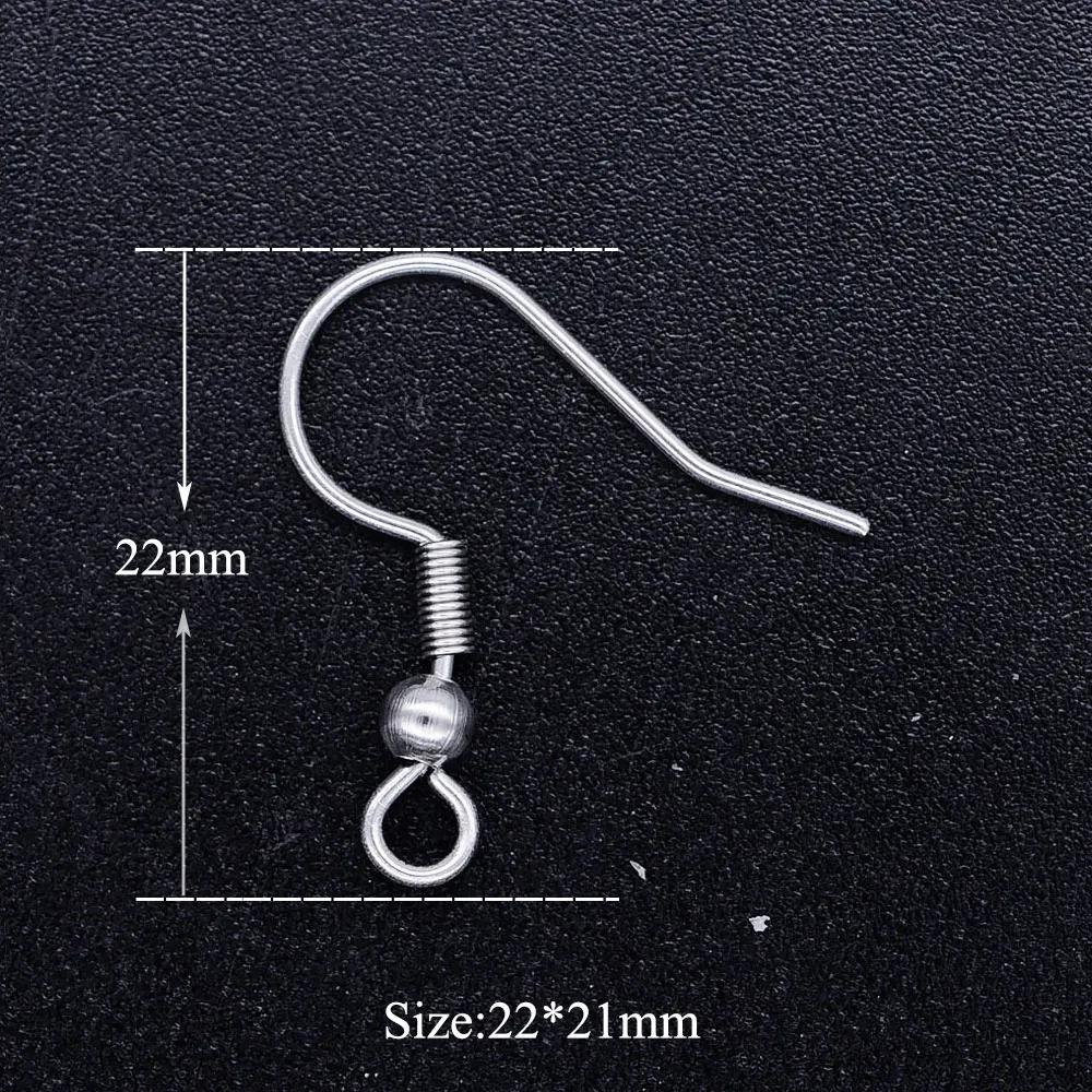 Wholesale Dropshipping Jewelry Finding Accessories - 50pcs/lot Stainless Steel Earring Hook Clasp image 2