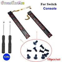 1set original complete right left plastic slider for nintend switch ns joy con controller rail assembly with flex cable screws