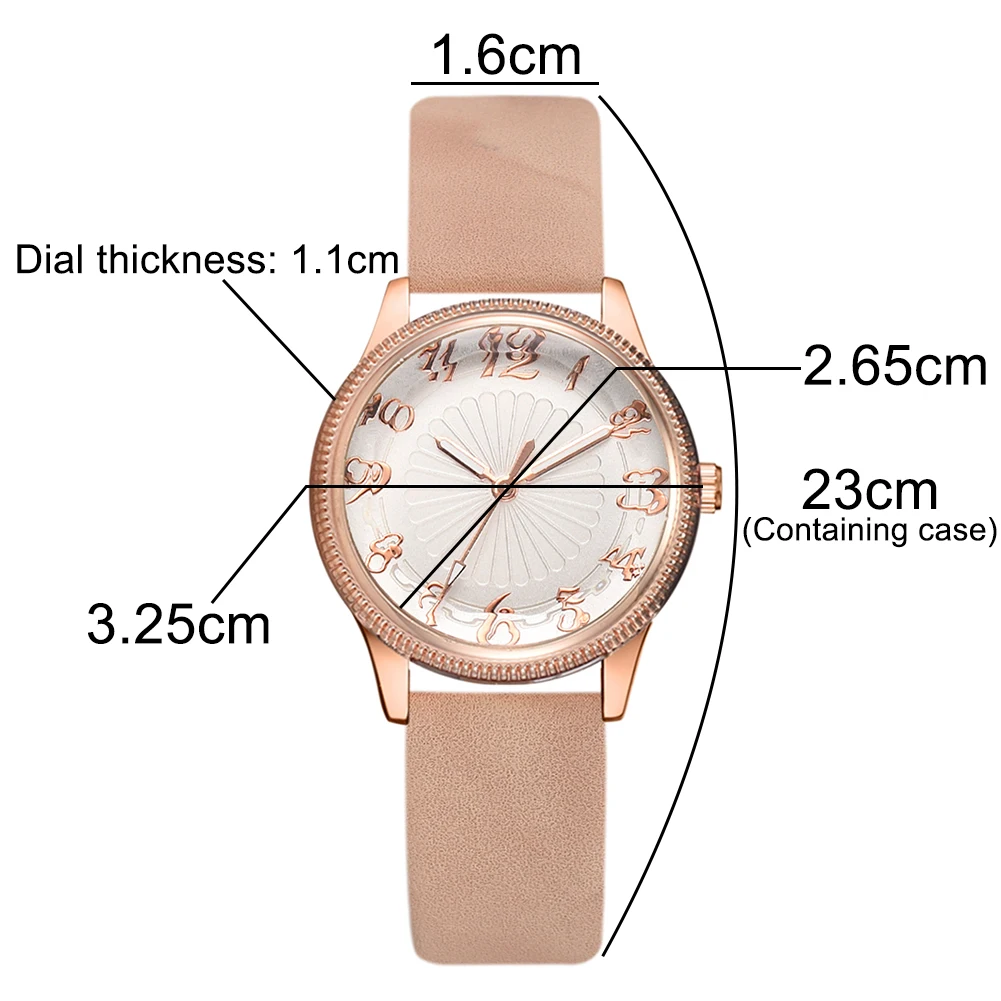 Женские Аналоговые кварцевые наручные часы с круглым циферблатом и ремешком из