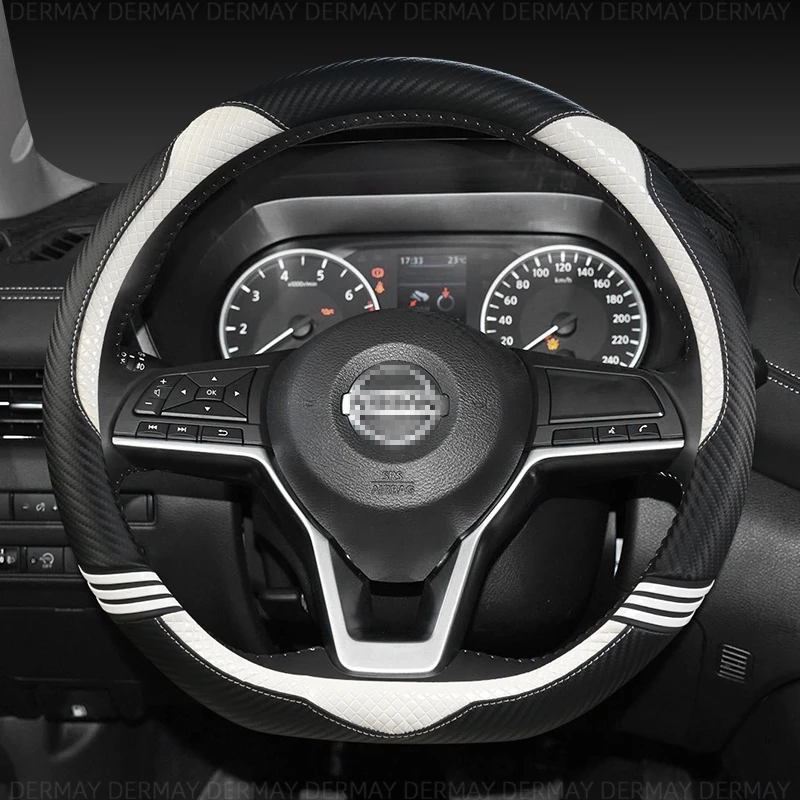 

Из искусственной кожи милый чехол на руль для Nissan Qashqai Juke Primera Versa Almera Terrano Kicks March Murano 350z Terrano NV200