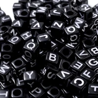 100pcslot black white letter acrylic beads square alphabet loose spacer beads supplies for jewelry making handmade diy bracelet