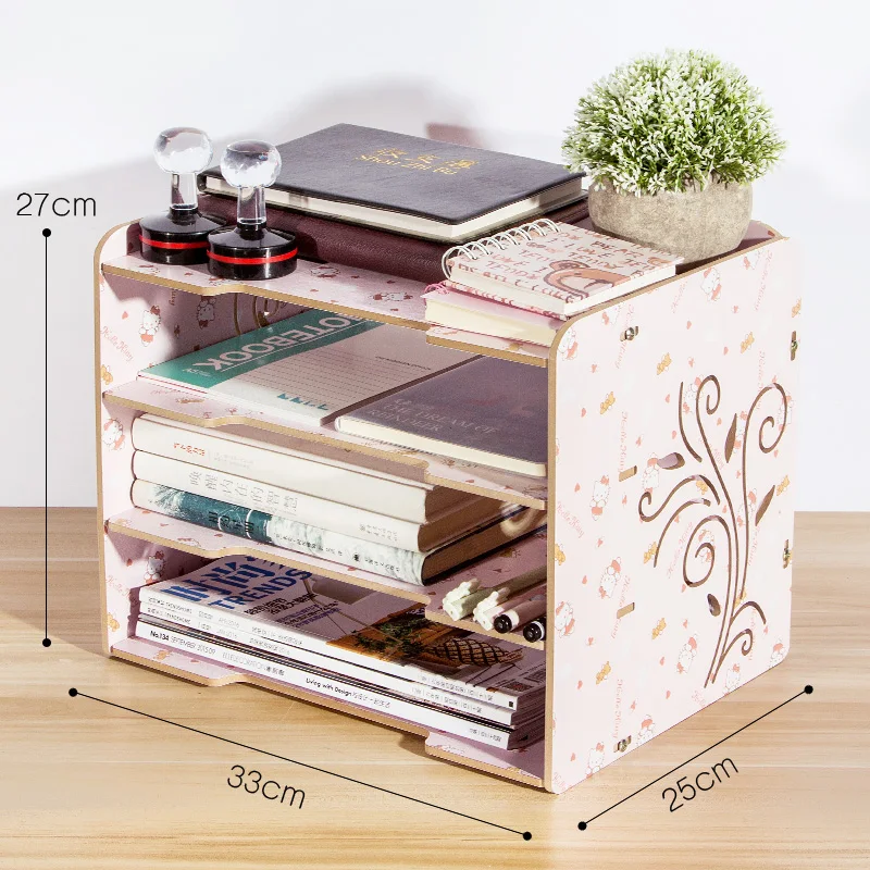 

Wooden Desktop Boxes Shelf Shelf Creative Office Supplies Store Content Sorting Data File Layers