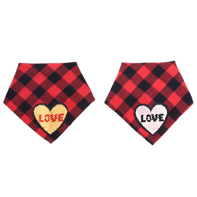 

Valentine's Day Pet Bibs Dog Cat Bandanas Collar Holiday Party Dog Scarf Neckerchief Washable