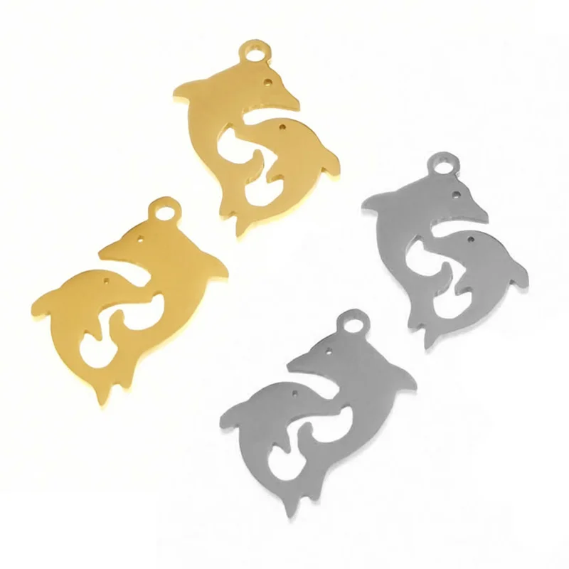 5 шт./лот милые украшения из нержавеющей стали подвески дельфины аксессуары