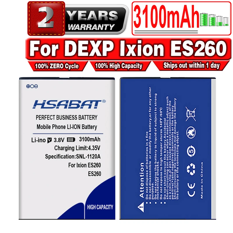 Аккумулятор HSABAT ES260 3100 мАч для DEXP Ixion Бесплатная доставка + номер