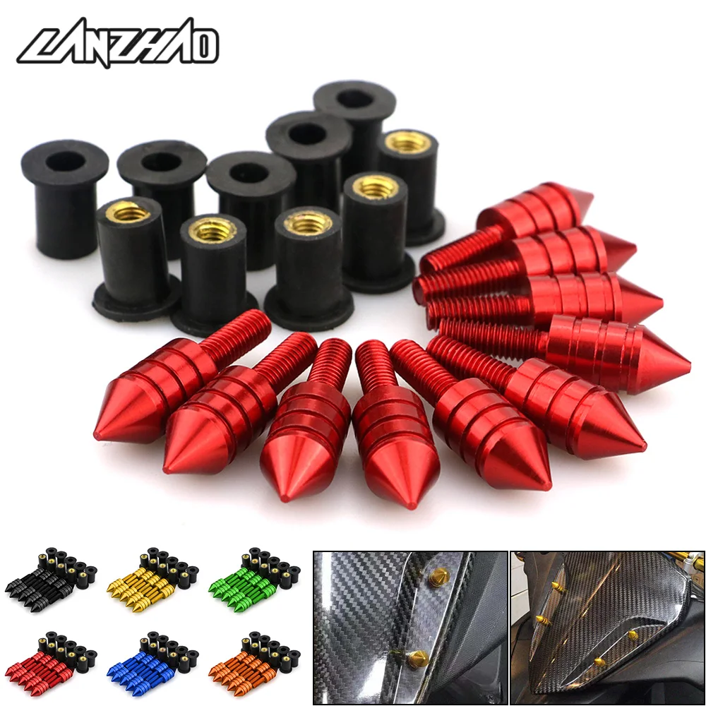 

M6 15MM Motorcycle Windshield Windscreen Mounting Bolt Screw Nut Kits CNC Aluminum Accessories for Honda Kawasaki KTM Yamaha BMW