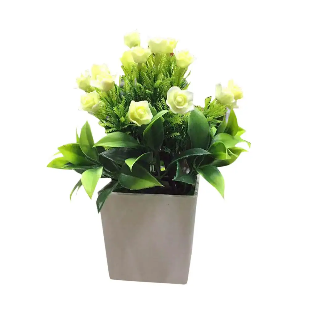 

Artificial Flower Delicate Environmental Plastic Mini Faux Potted Plants for Home