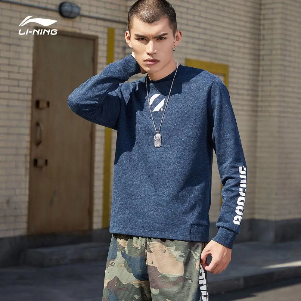 Мужские баскетбольные свитера Li-Ning BAD FIVE, 82% хлопок, 18% полиэстер, обычная посадка, удобные спортивные свитера, топы AWDP051 MWW1529