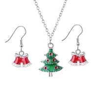 christmas series oil dripping old man elk bell earring necklace multiple sets are used for wholesale of women christmas gifts