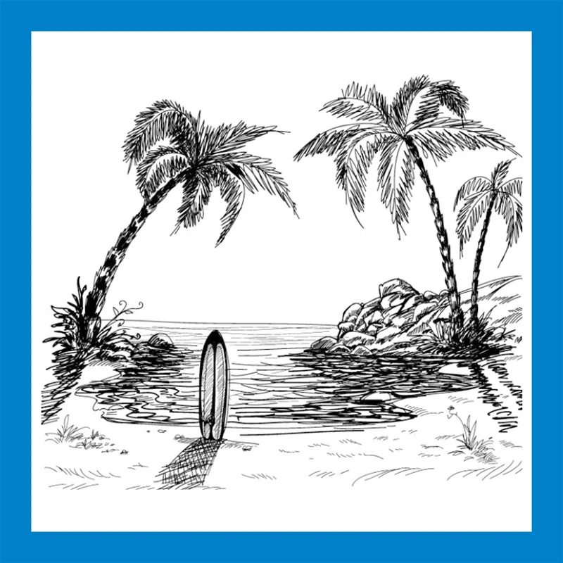 

ZATBWS Go surfing Clear Stamps For DIY Scrapbooking/Card Making/Album Decorative Rubber Stamp Crafts